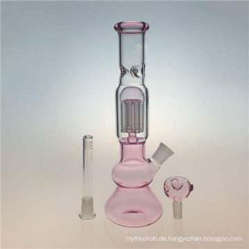 Rosa Perkolatoren Glas Rauchen Wasserpfeifen mit Becher Basis (ES-GB-413)